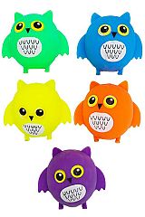 Owl Neon Color Stretchy Pull Soft Silicone Fluffy Slime Filled Squishy Toy