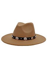 Belt Decor Boho Gypsy Chic Rancher Felt Hat