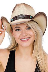 Star Emblem Concho Belt Structured Cowboy Hat