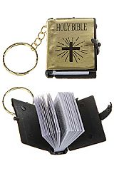 Miniature Actual Holy Bible Book Cover Key Chain