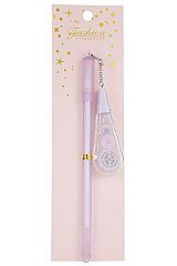 Pastel Colored Translucent Pen with Mini White-Out Correction Tape