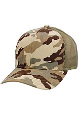 Vintage Washed Camouflage Six Panel Trucker Hat