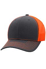 Charcoal Front Six Panel Curved Bill Trucker Hat