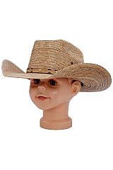 Kids Biggs Crown Palm Leaf Straw Cowboy Hat