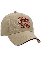 John 3:16 Logo Embroidered Religious Biblical Two Tone Six Panel Acrylic Velcro Back Baseball Cap