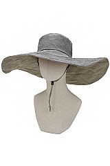 Two Tone Reversible Soft Canvas Cotton Fabric Extra Wide Wired Brim Floppy Sun Hat