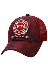 Fire Department Camo Poly Fabric Trucker Hat