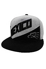MEXICO Slanted Logo Hecho En Mexico Embroidered Two Tone Six Panel Cotton Snap Back