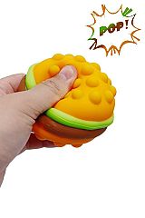 Hamburger Squishy Stress Ball LED Lit-Up Bubble Push Pop Silicone Sensory Fidget Toy