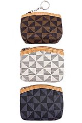 Triangle Tessellation Checkered Textured PU Coin Bag