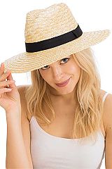 Classic Natural Wheat Straw Fedora Rancher Hat