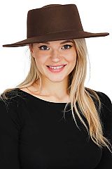 Standard Brim Bolero Felt Pork Pie Crown Hat