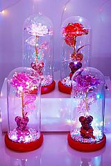 Music Playing Bear Galaxy Rose Dome Light Stand