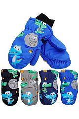 Little Kids Alligator Padded Snow Ski Mittens