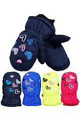 Little Kids Heart Padded Snow Ski Mittens