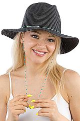 Turquoise Gold Link Chain Floppy Rancher Hat