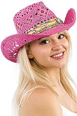 Coastal Cowgirl Aesthetic Woven Cowboy Hat