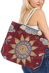 Butterfly Floral Mandala Woven Tapestry Tote Bag