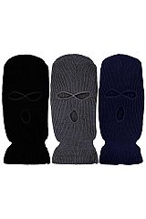 Dark Neutrals Triple Hole Knitted Balaclava