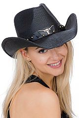 Luxury Structured Longhorn Black Cowboy Hat