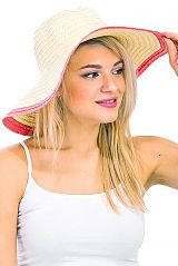 Two Tone Thin Floppy Straw Beach Sun Hat