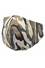 Camouflage Print Cotton Fabric Washable Face Mask with Ear Loops