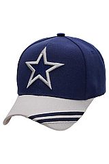 Two Tone Hollow Dallas Star Bi-Stripe Baseball Cap