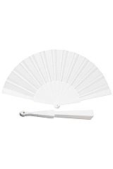White on White Hand-Held Folding Fan