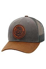 Mexico Coat of Arms Faux Oil Leather Trucker Hat
