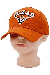 Kids Texas Longhorn Bull Embroidered Baseball Cap