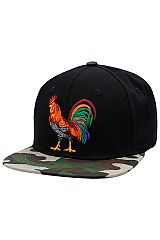 Rooster El Gallo Six Panel Flat Bill Snap Back