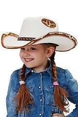 Kids Rodeo Faux Suede Trim Cutter Cowboy Hat