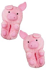 Chunky Pig Fuzzy Fur Plush Lounge Sock Slippers
