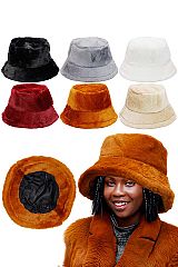 Oversized Fluffy Faux Fur Bucket Hat