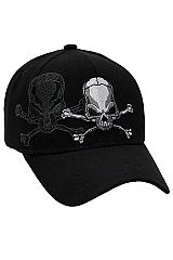 Rebel Biker Skull Embroidered Baseball Cap