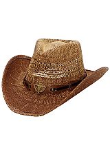 Longhorn Link Belt Ombre Crochet Straw Cowboy Hat