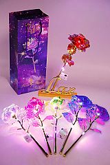 Holographic LED Light-Up Galaxy Rose Gift Box