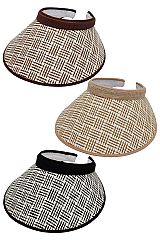 Basket Weave Paper Straw Clip-On Sun Visor