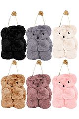 Teddy Bear Fuzzy Faux Fur Versatile Crossbody Bag